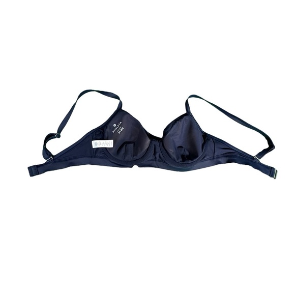 Athleta Navy Blue Bikini Swim Top 34 B/C Twist Front Adjustable Straps Bra Lined - Picture 5 of 11